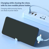 3 in 1 Retractable usb cable charger and mobile holder